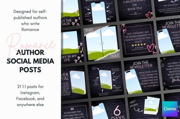 Download Canva Romance Author Social Templates - Social templates Collection