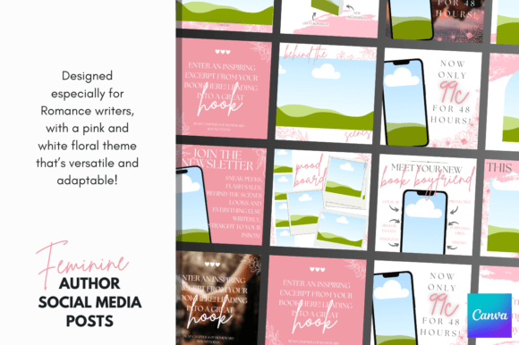 Download Canva Romance Author Social Templates - Social templates Collection