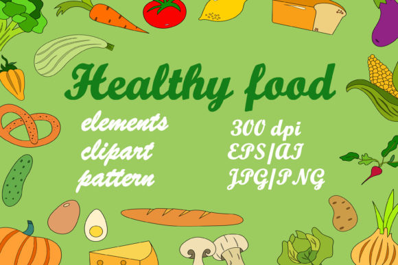 Download Healthy Food. Vegetarian Food Elements - Healthy food Collection
