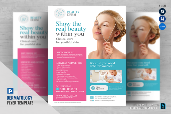 Download Dermatology Clinic Promotional Flyer - Flyer Collection