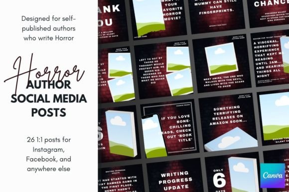 Download Canva Horror Author Social Templates - Social templates Collection