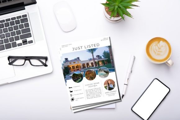 Download Just Listed Flyer, Real Estate White Template - Flyer Collection