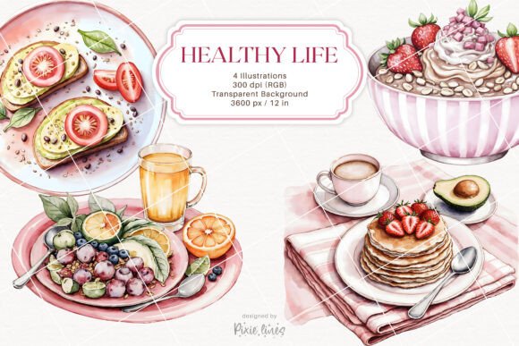 Download Watercolor Healthy Food, Self Care - Healthy food Collection